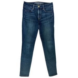 American Eagle Outfitters Women's Blue Jeans Super Stretch High Rise Jegging 4